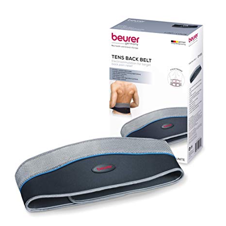 Beurer Lower Back Pain Support Belt, Pain Relief Utilizing 4 TENS Electrodes Therapy, High Quality Breathable Design & Adjustable, EM38
