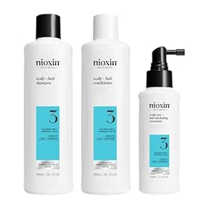 Nioxin Scalp   Hair Thickening System 3, For Damaged Hair With Light Thinning, Full Size Kit, 3 Month Supply