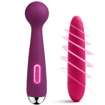 SVAKOM Mini Emma Vibrators Sex Toys with Deer Attachment, Powerful G-spot Clitoral Stimulators Dildos Wand Massagers for Women - Beginner's Vibes,Adult Products (Violet with Coral)