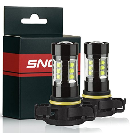 SNGL 5202 ( H16 Type 1) Super Bright CREE LED DRL Fog Light bulbs - Plug-and-Play - 6000K Cool White (Pack of 2)