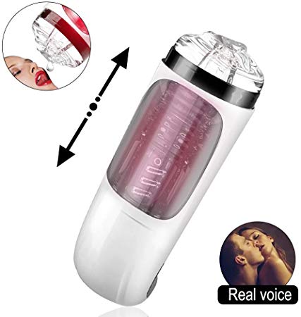 FeiGu Electric Automatic Male Masturbator, 7 Frequencies Telescopic Visible 3D Realistic Vagina Masturbation Cup with Female Moans, Adult Sex Toy for Men