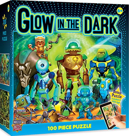 MasterPieces  Glow in the Dark Robots  - 100 Piece Kids Puzzle