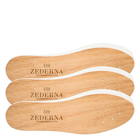 ZEDERNA Cedar Wood Shoe Insoles: Natural solution for sweaty feet, foot odor, athlete's foot (Pack of 3)