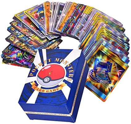 Ringnigt Pokemon Trading Cards, 120PCS Shiny Pokemon Card Set Kids Game Cards Education Toy