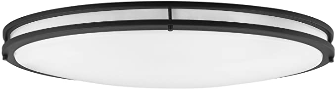 Sunlite 49104-SU LED 32-Inch Oval Flush Mount Ceiling Light Fixture 40K - Cool White, Dimmable, 3200 Lumens, 40 Watts, Black