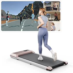 SupeRun Walking Pad, Under Desk Treadmill, 1-6KM/H Treadmill for Home with Remote Control and LCD Display, Walking Treadmill Maximum Capacity 136 Kg, Installation Free