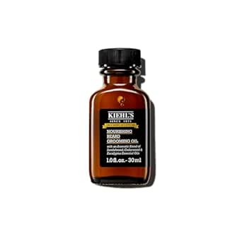 Kiehl's Grooming Solutions Nourishing Beard Grooming Oil, Lightweight Men's Beard Oil, with Essential Oils & Pracaxi Oil, Non-Greasy Feel, for All Skin Types, Paraben-free, 1 fl oz