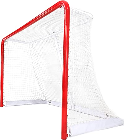 Skywalker Sports Competitive Series 6’ x 4’ Hockey Goal, White/Red (SSHG6400)