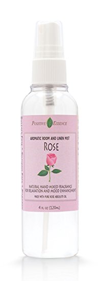 Rose Room & Linen Spray - Natural Aromatic Mist Made with PURE ROSA MULTIFLORA ESSENTIAL OIL - Relax Your Body & Mind – Perfect as a Bathroom Air Freshener Odor Eliminator by Positive Essence