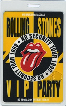 Rolling Stones 1999 VIP Party Laminated Backstage Pass