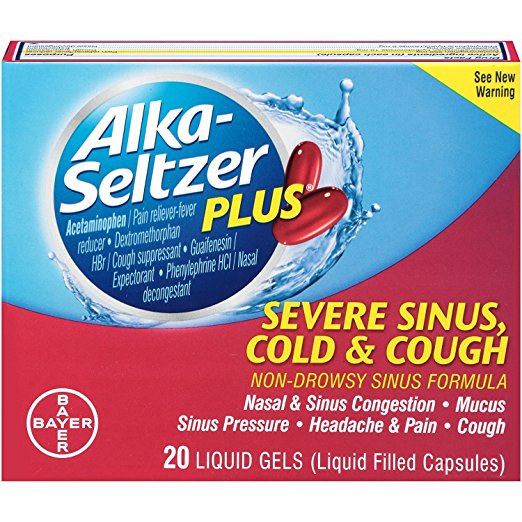 Alka-Seltzer Plus Severe Sinus, Cold & Cough Liquid Gels 20ct