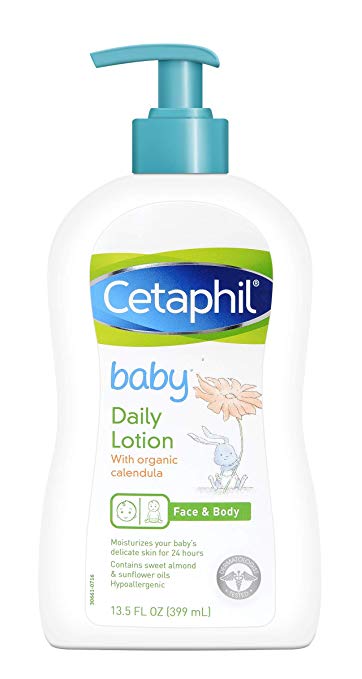 Cetaphil Baby Daily Lotion with Organic Calendula, Sweet Almond Oil and Sunflower Oil, 13.5 Ounce