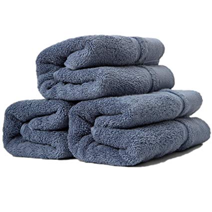 sense gnosis Hand Towels Bathroom Luxury Grey Ultra Absorbent Quick Dry Bathroom Towels Super Soft 100 Percent Cotton Towel Set of 3, 13 X 29 Inch