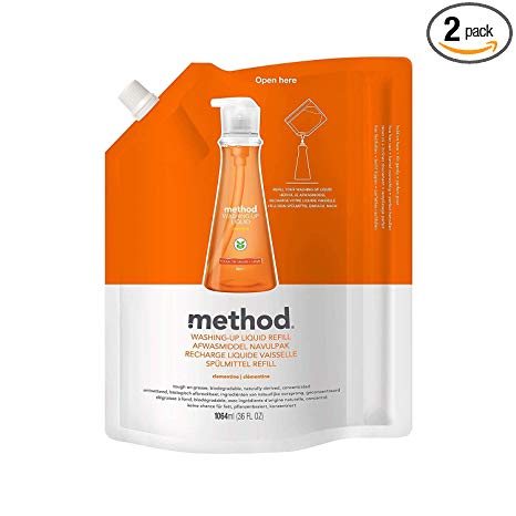 Method, (2 Pack) Dish Soap Refill, Clementine, 36 fl oz (1064 ml)