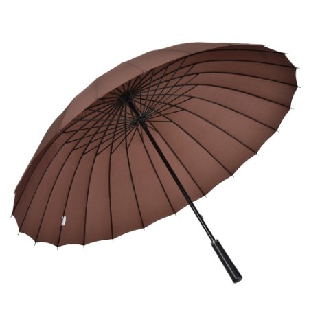 Atree Manual Open and Close Straight Umbrella Windproof Big Umbrella with 24 Ribs Durable and Strong EnoughCarrying Bag included