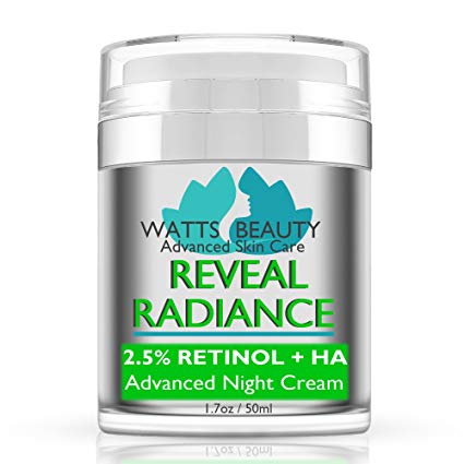 Watts Beauty Reveal Radiance Anti Aging 2.5% Retinol Cream with Hyaluronic Acid and Jojoba Oil - An Anti Wrinkle Retinol Face Moisturizer to Reveal and Maintain Your Radiant, More Youthful Appearance