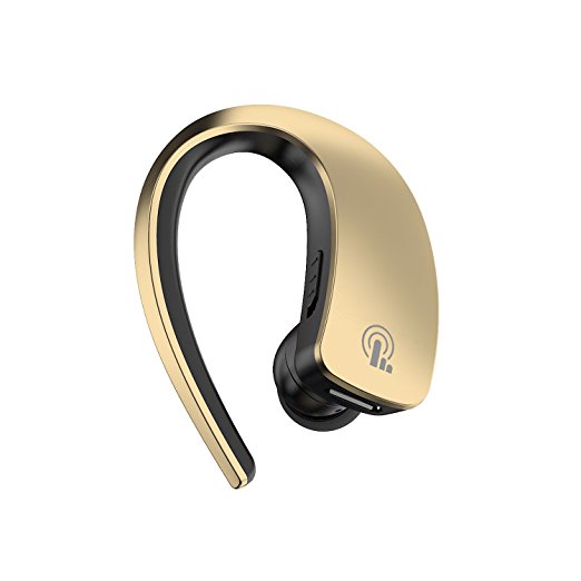 Bluetooth Headphones V4.1 Wireless Bluetooth Headset Earphones Noise Cancelling Stereo Touch Button Earbuds Wireless Mini Invisible Car Headset (Gold)