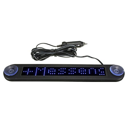 Scrolling Display Board - TOOGOO(R) 12V LED Car Programmable Message Sign Moving Scrolling Display Board W/ remote Blue