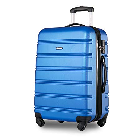 Travelhouse ABS Hard shell 4 wheel Travel Trolley Suitcase Luggage set Holdall Case (28", Blue)