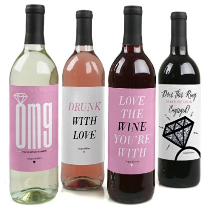 OMG, You're Getting Married! - Wine Bottle Labels Engagement Party Gift - Set of 4