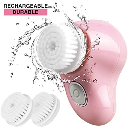 Sonic Facial Cleansing Brush Rechargeable Waterproof Deep Cleaning Pore face cleansing brush Exfoliating Spin Face Scrubber Electric Exfoliator
