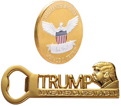 Donald Trump 2020 Keep America Great Two-tone Coin Collecting and Make America Great Again Refrigerator Magnets MAGA Bottle Opener