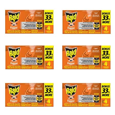 Raid Concentrated Pest Control Deep Reach Fogger 1.5 Ounces 4 count (6 pack)