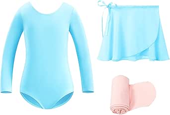 Stelle Ballet Leotards for Girls Long Sleeve Dance Dress Outfit Combo with Skirt and Tights (Toddler/Little Kid/Big Kid)