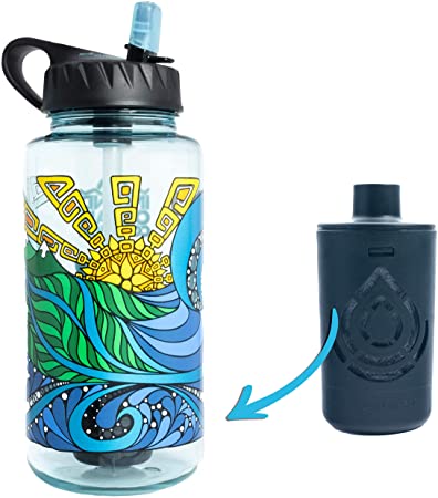 Epic Nalgene OG | Water Filtration Bottle | Wide Mouth 32 oz | American Made Bottle | USA Made Filter Removes 99.99% of Tap Water Contaminants (Inland Ocean Coalition | Phil Lewis Art Special Edition)