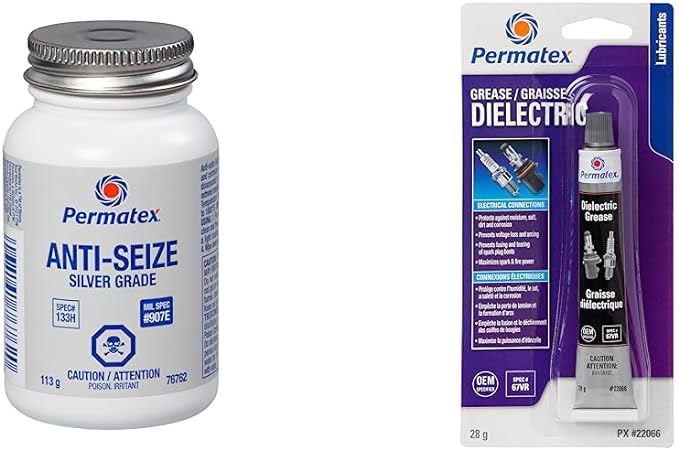 Permatex 76762 Silver Grade Anti-Seize 133H, 113g(Packaging Might Vary) & 22066 Dielectric Tune-up Grease 67VR, 28g