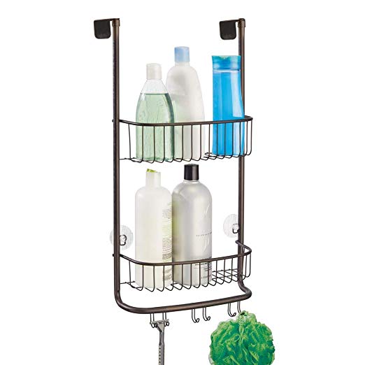 InterDesign Forma Bathroom Over Door Shower Caddy for Shampoo, Conditioner, Soap - Bronze