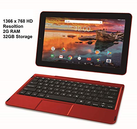 RCA 10 & 11.6 Inch Android Tablet with WiFi, Bluetooth, Keyboard (11.6", Red)