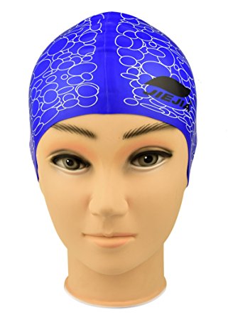 Swimming Caps for Women Soft Silicone Cap Cover Ears Reduce Drag Speed Up for Professional Swimmer Keep Your Hair Dry Forever Energetic Color Rose Cap