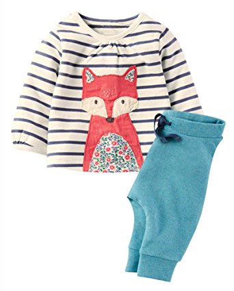 Fiream Girls Autumn Cute Print Long Sleeve Clothing Set