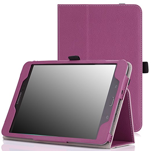 MoKo Samsung Galaxy Tab A 8.0 2015 Case - Slim Folding Cover Case With Auto Wake / Sleep and Stylus Pen Loop for Galaxy Tab A 8.0 Tablet SM-T350 2015 Release (NOT FITS 2017 Tab A 8.0), PURPLE