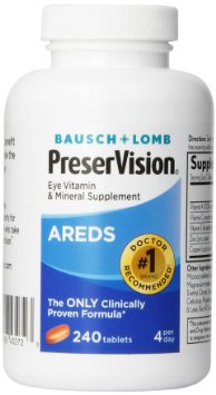 Bausch and Lomb PreserVision Eye Vitamin and Mineral Supplement 240-Count Tablets