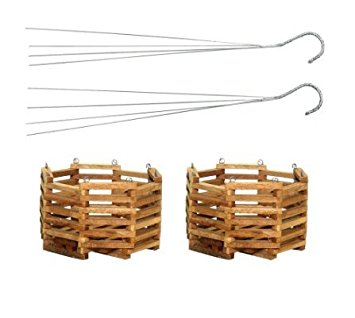 Better-Gro Wooden Octagon Hanging Baskets 2-Pack 6 inch