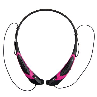 YINENN® 760 Stereo Wireless Bluetooth 4.0 Neckband Style Headset for Smartphones & Tablets - Black&Roseo