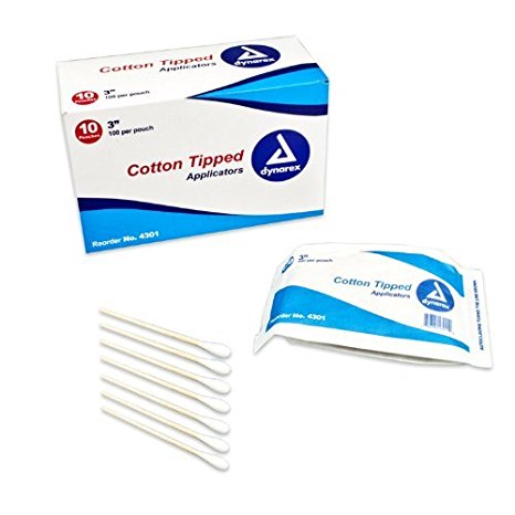 Dynarex Cotton Tipped Applicators/Swabs, 6 Inch, 1000 Count