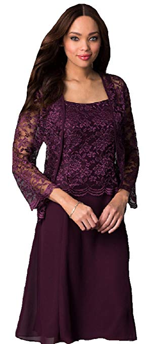 Womens Short Mother of The Bride Formal Lace Dress with Jacket