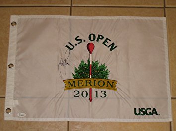 Justin Rose Autographed 2013 US Open at Merion Authentic Pin Flag - JSA COA