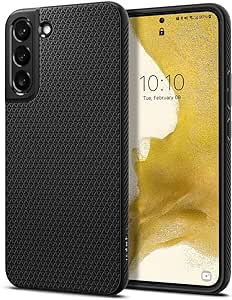 SPIGEN Liquid Air Case Designed for Samsung Galaxy S22 (2022) Soft TPU Armor Slim Cover - Black