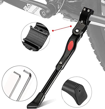 ZOSEN Bike Kickstand Adjustable Bicycle Stand Aluminium Alloy Bicycle Side Support for 22 24 26 Inch /700C Bicycles with 2 Hexagon Wrenches (Black) (1)
