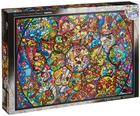 Disney Stained Art Jigsaw Puzzle[1000P] All Stars Stained Glass (DS-1000-764)