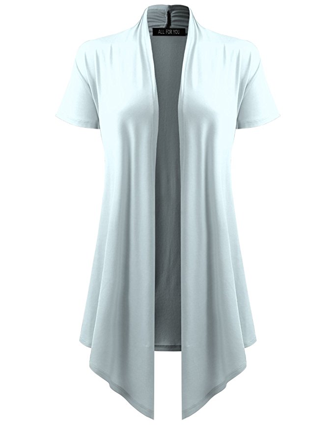 A.F.Y Women's Soft Drape Cardigan Short Sleeve Made in USA