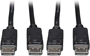 Tripp Lite DisplayPort Cable with Latches (M/M), DP to DP, 4K x 2K, 1-ft. (P580-001), Black (Pack of 2)