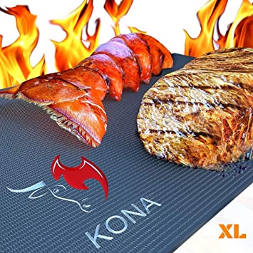 Kona XL Best Grill Mat - BBQ Grill Mat Covers The Entire Grill - Premium Non-Stick 25"x17"