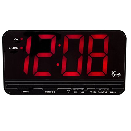 Equity by La Crosse 30401 3" Red LED Electric Alarm Clock, X-Large