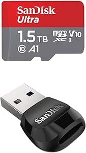 SanDisk 1.5TB Ultra microSDXC UHS-I Memory Card with Adapter – Up to 150MB/s with SanDisk MobileMate USB 3.0 microSD Card Reader