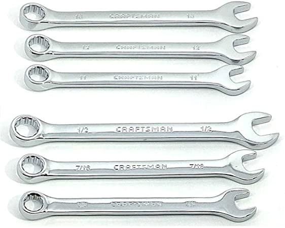 Craftsman 6 Pc Standard Sae & Metric Mm Polished Wrench Set